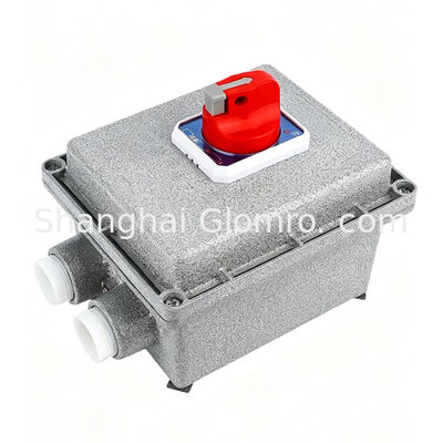 Square 2p Ex-Proof Circuit Breaker with Leakage Protection G1 Thread Die Cast Aluminum IP65 Ex Db Eb Iib T6 GB 10A-63A Residual Current Cutout Device
