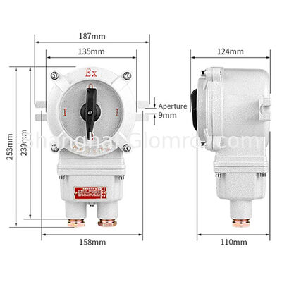 High Current 25A Aluminum Alloy Explosion Proof Rotary Changeover Switch Multiple Contact Configurations IP66 Ex Control Switch
