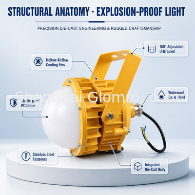 50W High Output Maintenance-Free Explosion-Proof Lamp IP65 Warehouse Factory Workshop Area Lighting