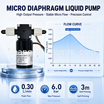 BAXIT PL8060-NF1.10 High 6 Bar Small Brushless Diaphragm Liquid Pump DC12V 24V Variable Speed Corrosion Resistant Micro Reagent