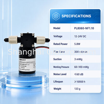 BAXIT DC12V 24V Micro Brushless Diaphragm Pump PL8060-NF1.10 PWM Speed Control Corrosion Resistant Mini Liquid Pump